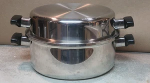 De colección EKCO Prestige EHP 6 QT OLLA STOCK / Horno Holandés Tapa Cúpula Tri Clad Inoxidable - Imagen 1 de 13