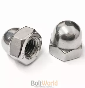 M6 / 6mm STAINLESS STEEL A2 DOME HEAD CUP NUTS TO FIT BOLTS AND SCREWS FREE POST - Picture 1 of 1