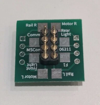 DCC NEM652 8 Pin Replacement Plug breakout board hard wire solder tabs connector - Image 1 of 4