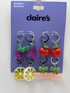 NEW Lot of 4 Pairs Fruit Earrings from Claire's - Picture 1 of 1