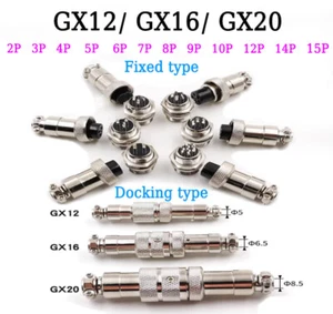 GX12/GX16/GX20 2-14Pin Electrical Aviation Connector Male Socket +Female Plug - Picture 1 of 10