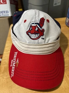Vintage Cleveland Indians Hat White Stitched Adjustable Baseball Cap Limited Ed - Picture 1 of 11