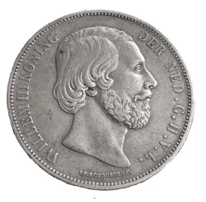 21/2 Gulden - Willem III 1874, Silbermünze Niederlande - Bild 1 von 3