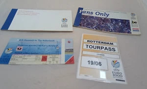 UEFA Euro 2000 Offcial TOURPASS + Unused Ticket"Denmark/Netherlands"+Guidebook - Picture 1 of 7