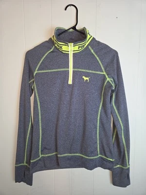 Victoria's Secret ROSA Talla Pequeña Ultimate Pullover Gris Neón 1/4 Cremallera Top Atlético Foto 1 de 4