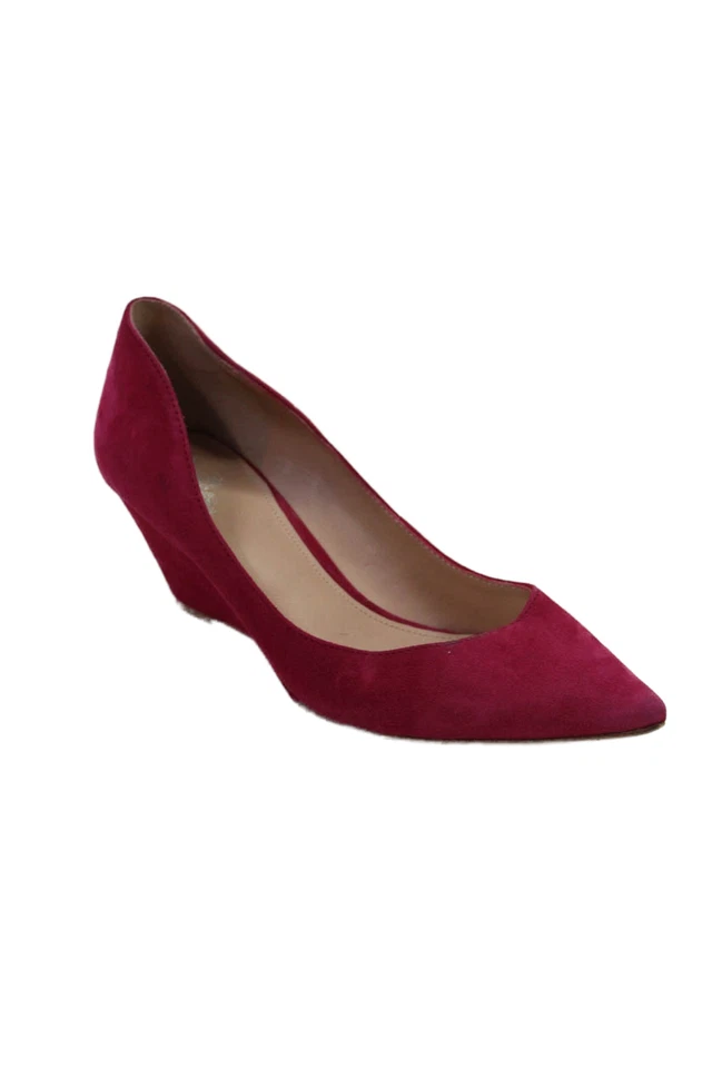 Zapatos de salón Belle Sigerson Morrison para mujer con tacón de cuña en punta gamuza fucsia talla 9 Foto 1 de 4
