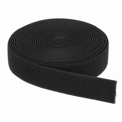 Bandas elásticas para coser carrete elástico tejido negro de 1 pulgada x 5 yardas Foto 1 de 4