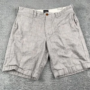 J Crew Herrenshorts 30 grau Stanton irische Leinenmischung Baird McNutt Sommer Freizeit - Bild 1 von 11