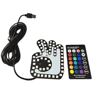 Universal Funny Car Finger Light with Remote OK Gesture Lamp Glow Panel2468 - Picture 1 of 7