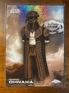 2025 Topps Chrome Star Wars Hondo Ohnaka #123 refractor brillante blanco y negro - Imagen 1 de 2