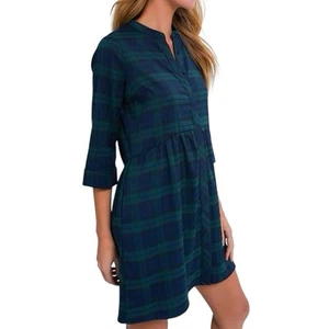 Tuckernuck Blackwatch Royal Plaid Shirt Dress Size M Green Blue Preppy Old Money - Picture 1 of 10