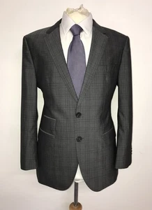 HUGO BOSS - Mens Slim Fit GREY Check WOOL SUIT - 38 Short - W32 L29 - GORGEOUS - Picture 1 of 13
