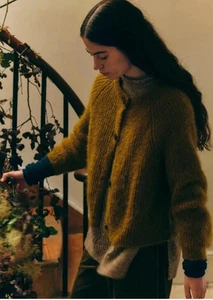 Cardigan Toast Old Gold a costine in mohair taglia S - Squisito - Foto 1 di 10
