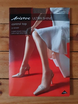 Aristoc Ultra Shine Control Top 10 Denier Sheer Nylon Tights - Large Illusion - Image 1 of 2