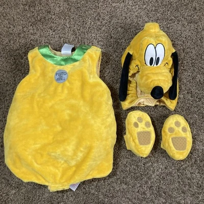 Disney Store Bebé Plutón Perro Disfraz Vestir Niño 3 Piezas 12-18 Meses Foto 1 de 4