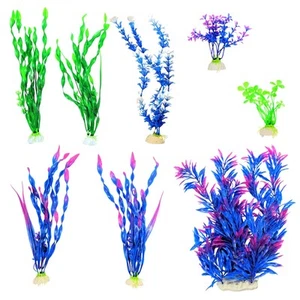 8-Pack Tall Artificial Fish Tank Plants - Vibrant Aquarium Decorations for 20... - Picture 1 of 8