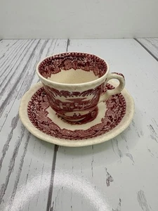 Taza y platillo Mason’s Pink Vista Demitasse Inglaterra años 40’s - Imagen 1 de 17