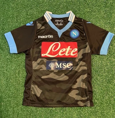 Camiseta de fútbol visitante Napoli 2013-14 Macron talla juvenil pequeña Foto 1 de 4
