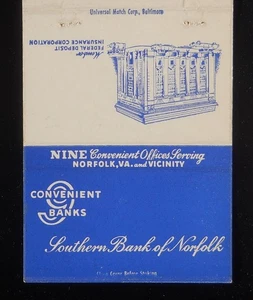 1950er Southern Bank of Norfolk 9 Büros Stationen Ecke Norview Norfolk VA MB - Bild 1 von 2