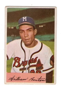 Carta Bowman Bill Bruton 1954 #224 cattive condizioni - Foto 1 di 2