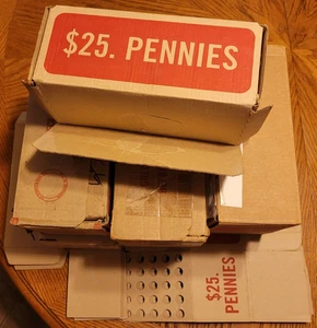 (11) Empty $25 Penny Cent Bank Boxes - Fits 50 Rolls per Box - Used - Picture 1 of 1