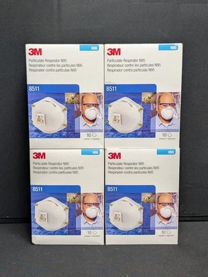 40 NEW 3M 8511 N95 Disposable Particulate Respirator Masks With Exhalation Valve - Image 1 of 4