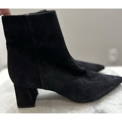 AGL Botines Talla 7.5 Negro Gamuza Punta Zapatos Otoño Lujo Foto 1 de 4