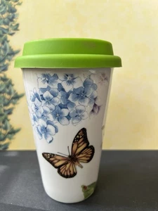 Lenox Butterfly Meadow Thermo Travel Mug Kaffeetasse Becher mit Silikondeckel - Bild 1 von 3