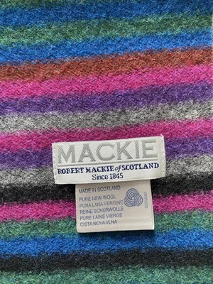 Nuevo ROBERT MACKIE Escocia Bufanda y Guantes a Rayas Pura Lana Nueva Foto 1 de 4