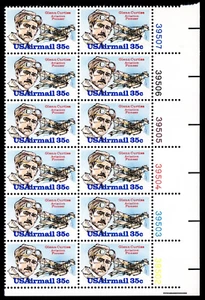 Scott #c100 Glenn Curtis Plate Block Of 12 Stamps - MNH LR - Picture 1 of 1