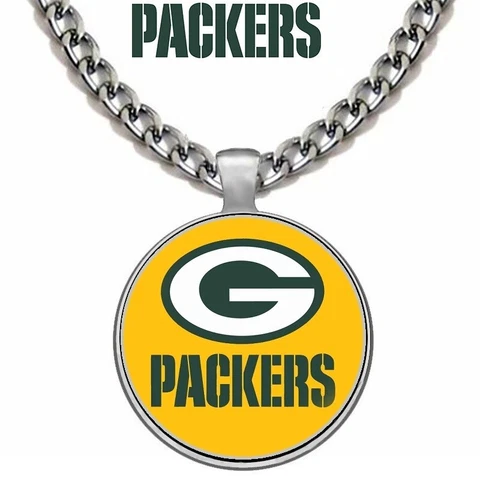 Spec. Green Bay Packers Cheesehead Mens 24" Stainless Chain Pendant Necklace D5 Cover