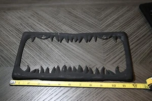 Shark Tooth Black Painted Metal License Plate Frame 1-piece USED - Picture 1 of 6