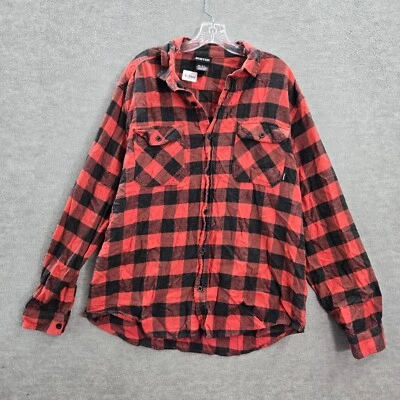 Burton Men Button Up Shirt XL Red Buffalo Check Flannel 100% Organic Cotton - Image 1 of 4