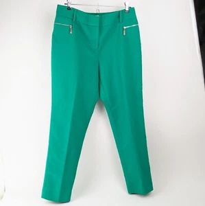 Chaus NY Dena Pants Zip Pocket Ankle Cropped Bottoms Turquoise Green Size 6 - Picture 1 of 10
