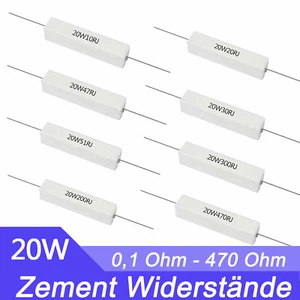 Widerstand 20W 0,1 Ohm - 470 Ohm 5% Zement Widerstände Auswahl - Picture 1 of 5