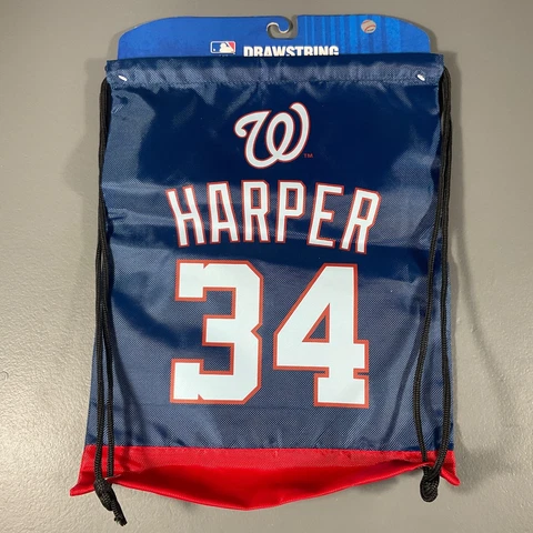 Washington Nationals MLB Baseball Drawstring Backpack #34 Bryce Harper Team Logo Cover