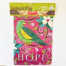 Toland Bird of Hope 12x18 Pink Green Flower Garden Flag