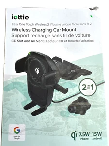 iOttie Easy One Touch Wireless 2 Air Vent/CD avec support de charge sans fil Qi 10W - Photo 1 sur 3
