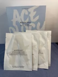 ACEOLOGY Ice Globe Gesichtsmassagegerät & 4 probiotische Wiederherstellung biologisch abbaubare Masken - Bild 1 von 8