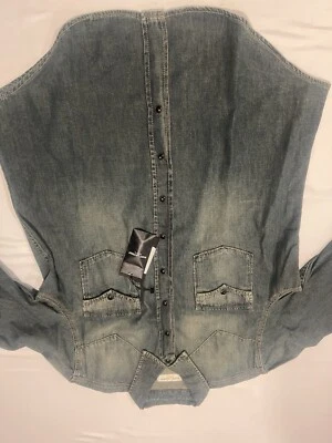 Saint Laurent Mens Western Denim Shirt XL - Image 1 of 4