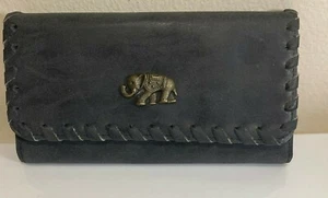 Unique Clutch Purse Small Elephant Design - Dark Gray Faux Leather - Picture 1 of 8