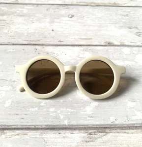 Kids Recycled Plastic Sunglasses Oatmeal Cream off White Color NEW Fits 1-6yrs - Picture 1 of 4