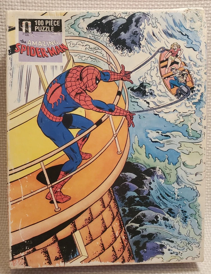 Винтажная головоломка Amazing Spiderman 100 штук винтаж Marvel 1988 Rainbow Works - Изображение 1 из 3