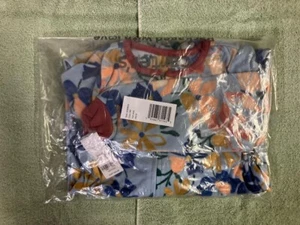 New Girls 6-14 Carter's One-Piece Fleece Footed Pajamas-Blue Floral - Picture 1 of 3