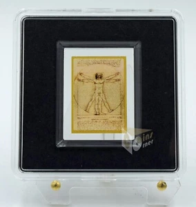 Tokelau 2022 Hombre de Vitruvio - Leonardo da Vinci 1/500 OZ Barra de monedas de oro 999 - Imagen 1 de 3