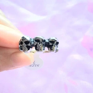 Stainless steel Mens Gothic Biker Skull Cross gift unisex ring cool present 1334 - Imagen 1 de 4