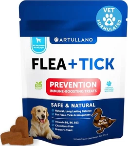 Flea and Tick Prevention for Dogs Chewables, 70 Chews Natural, All Breeds, Ages - Picture 1 of 7