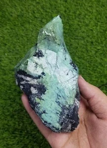 Natürlicher grober hellgrüner und bläulich schwarzer Steg Variscite grob 510 Gramm - Bild 1 von 7
