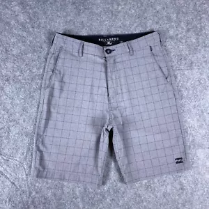 Billabong Shorts Mens 30 Gray Plaid Hybrid Quick Dry Platinum X Swim - Picture 1 of 12