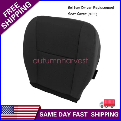 For 2008 2009 2010 GMC Sierra 2500HD 3500HD-Driver Bottom Cloth Seat Cover BLACK - Image 1 of 4